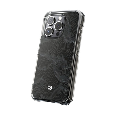 Obsidian Contour Elevation · Clear Impact Magnetic Phone Case for iPhone · Black