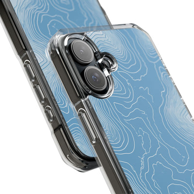 Blue Impact MagSafe Phone Case for iPhone - Glacial Ridge Topo