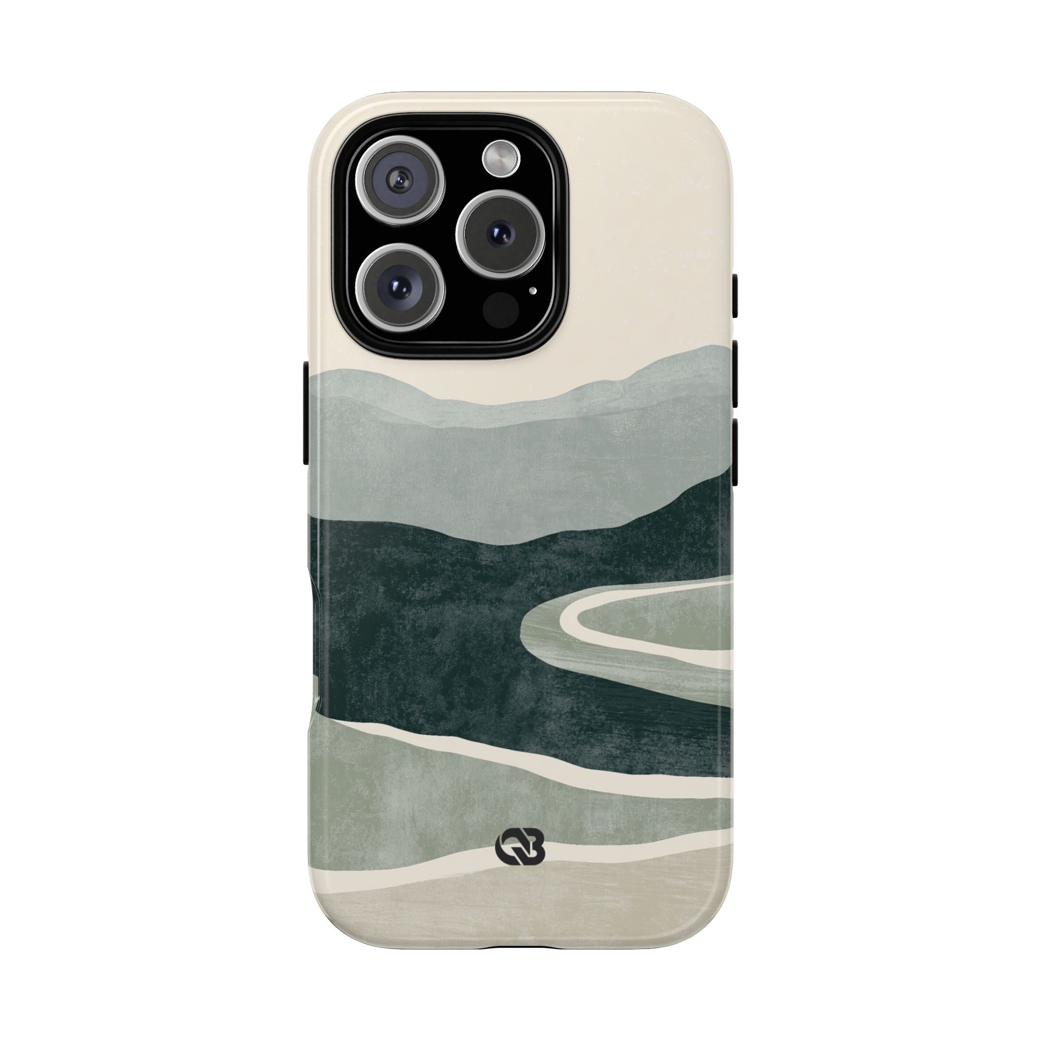 Green Tough Phone Case for iPhone - Misty Sage Valley
