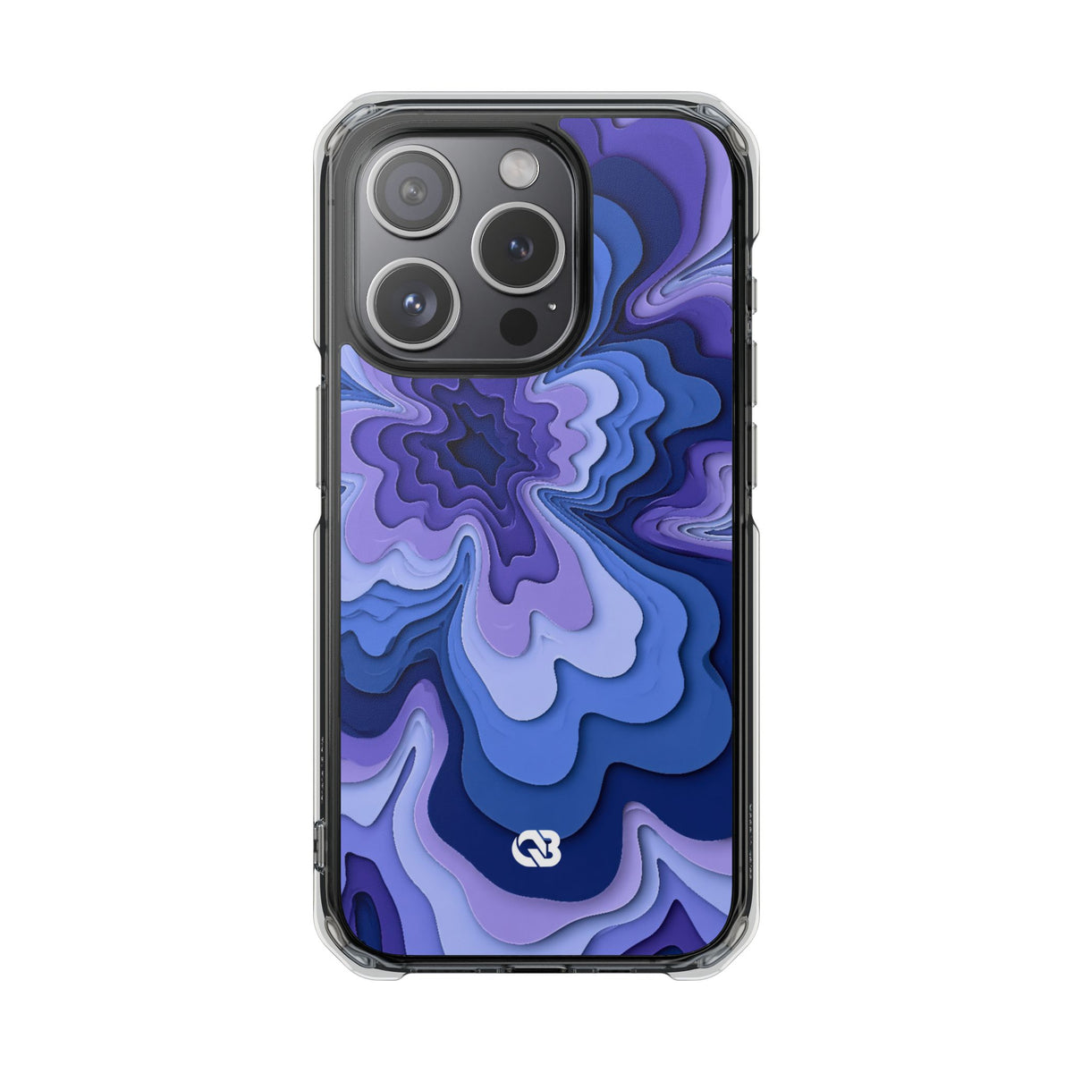 Periwinkle Strata Bloom · Clear Impact Magnetic Phone Case for iPhone · Purple