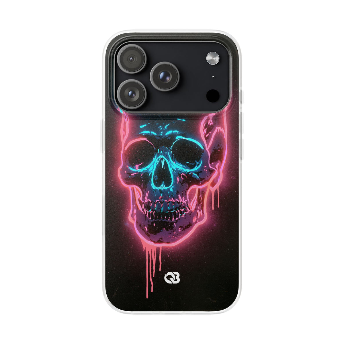 Neon Drip Skull · Lite Phone Case for iPhone ·  Black