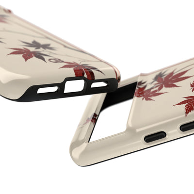 Red Tough Phone Case for Google Pixel - Crimson Momiji Stripe