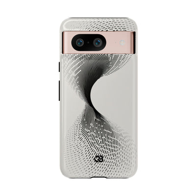 White Tough Phone Case for Google Pixel - Linear Torsion Grid