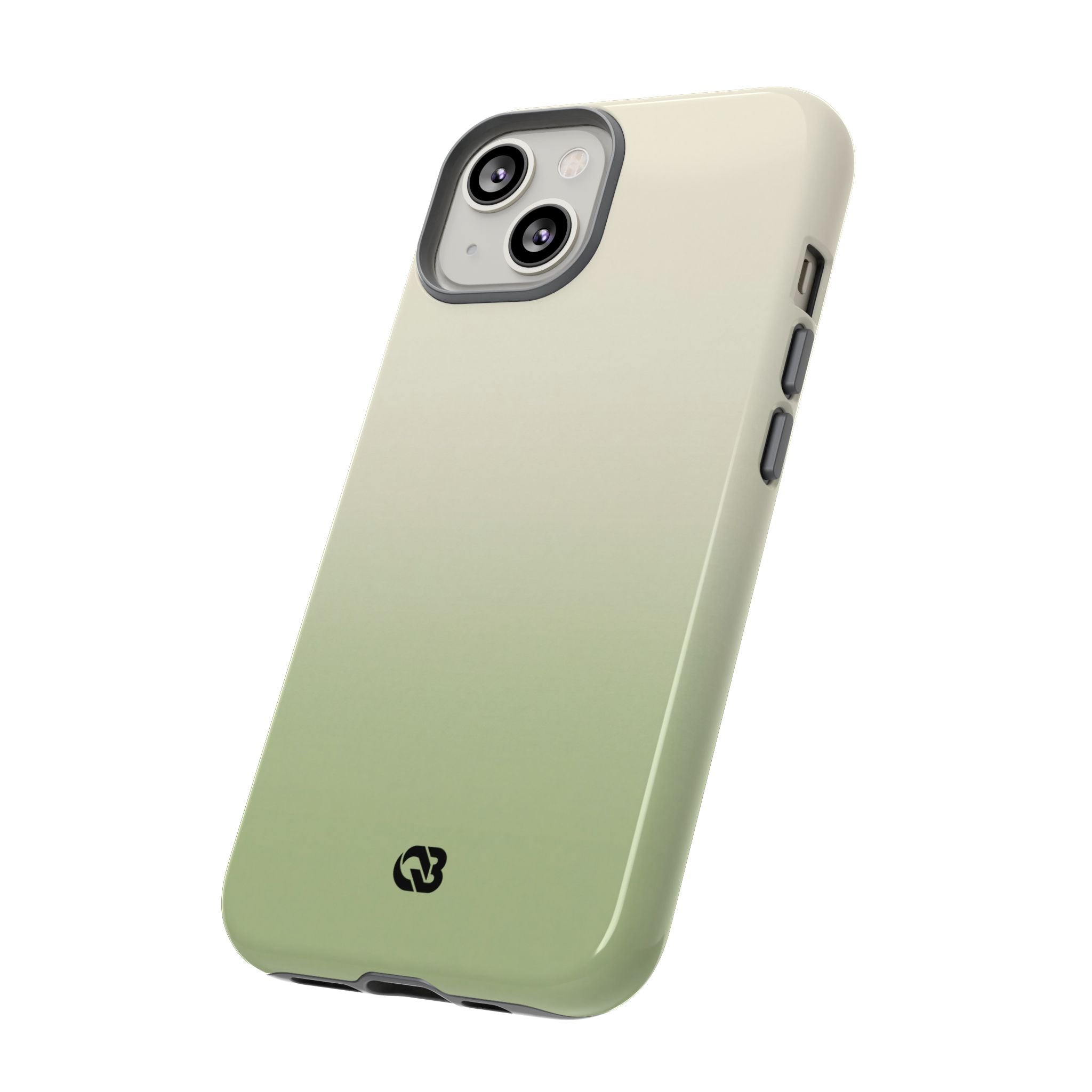 Green Tough Phone Case for iPhone - Bone Sage Fade