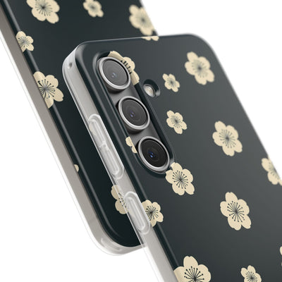 Teal Lite Phone Case for Samsung - Obsidian Cream Petals