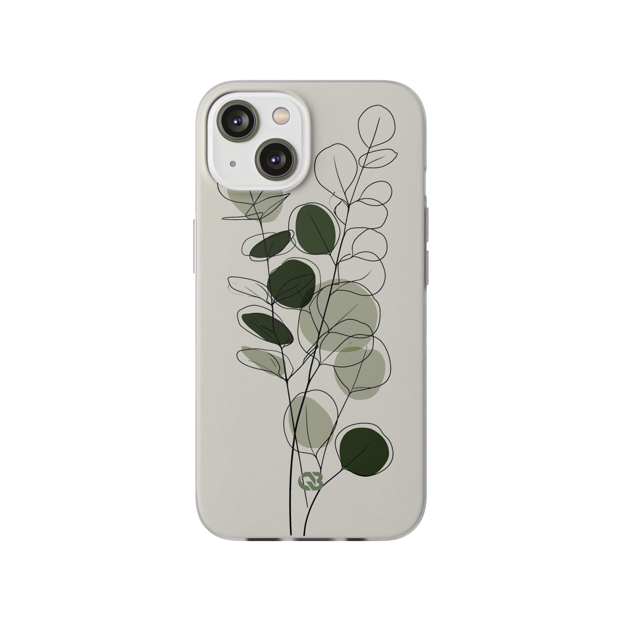 Green Lite Phone Case for iPhone - Muted Eucalyptus Sketch