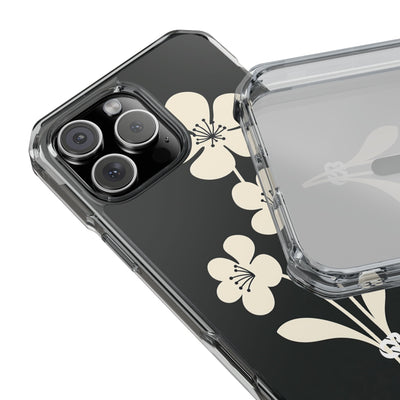 Black Impact MagSafe Phone Case for iPhone - Obsidian Cream Bloom