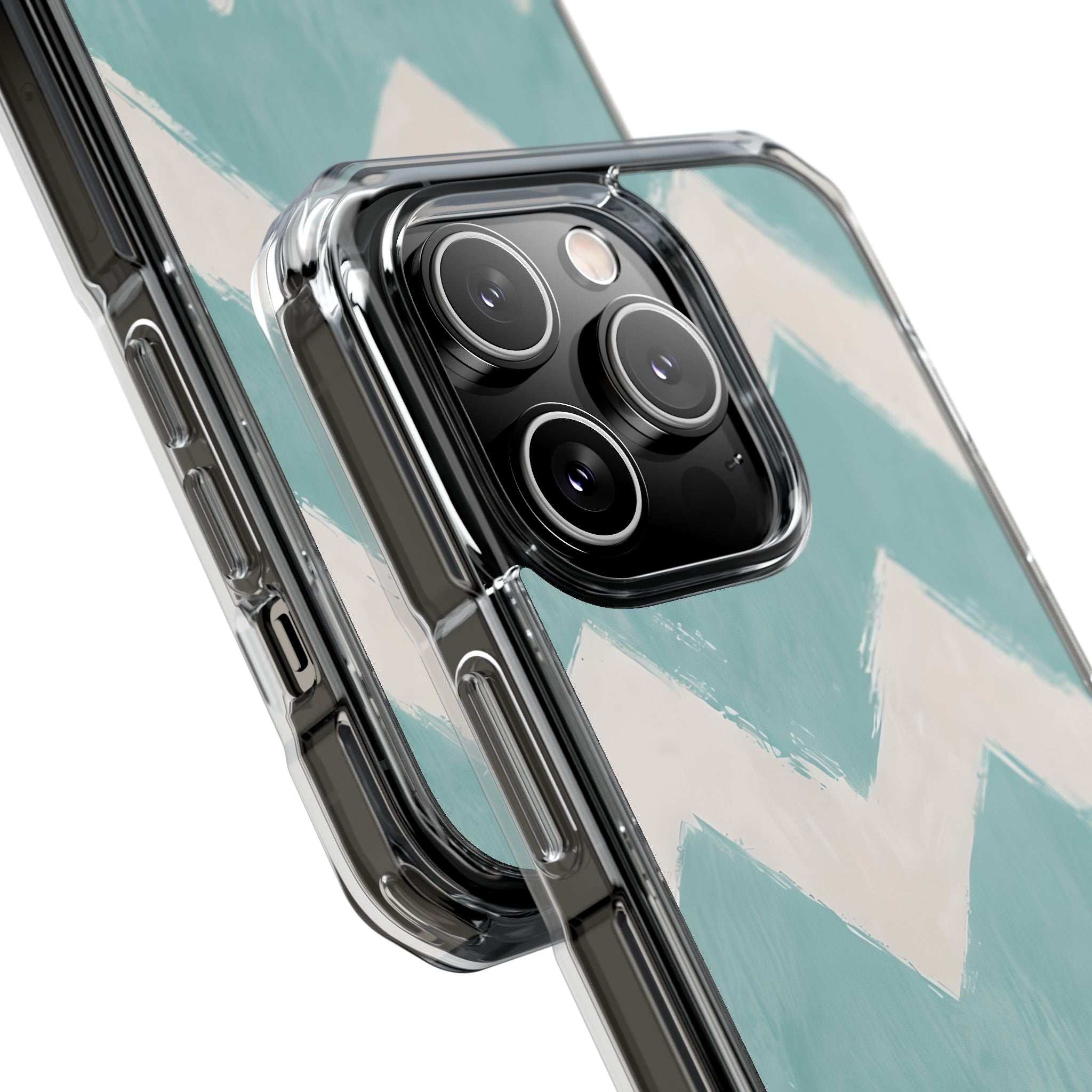 Teal Painted Chevron · Impact Coque de téléphone pour iPhone · Magsafe