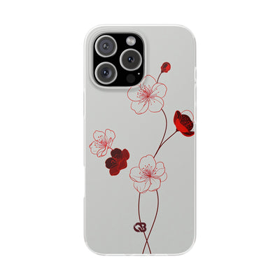 Red Lite Phone Case for iPhone - Kyoto Ember Bloom