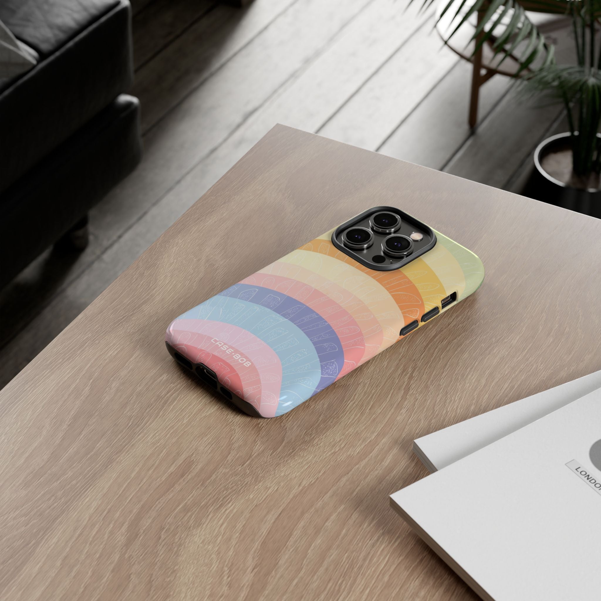 Pastell Regenbogen Bänder iPhone 14 Pro Case - Tough