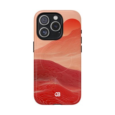 Red Tough 2.0 Magsafe Phone Case for iPhone - Crimson Ridge Lines