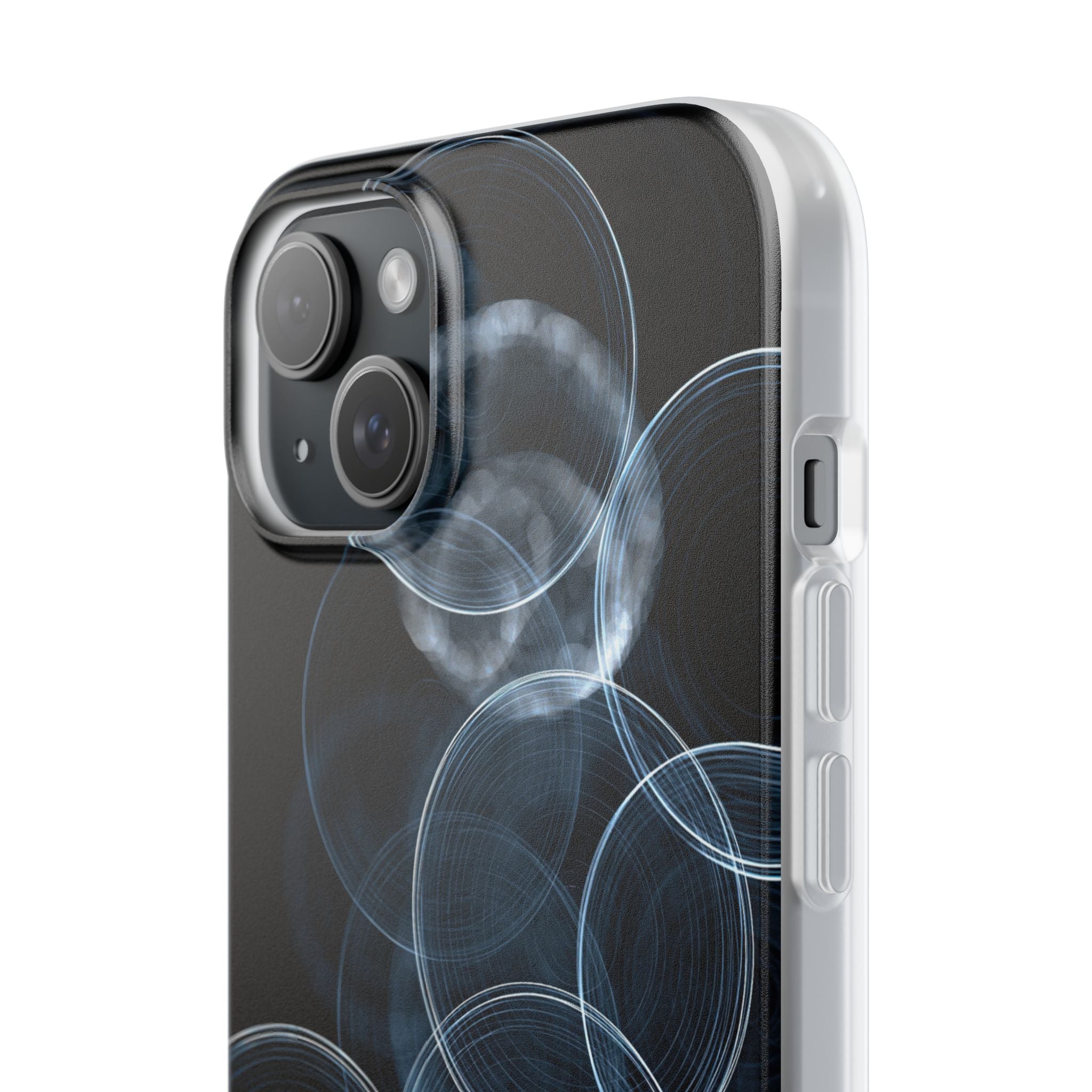 Blue Lite Phone Case for iPhone - Cyan Pulse Ripple