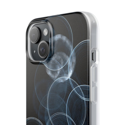 Blue Lite Phone Case for iPhone - Cyan Pulse Ripple