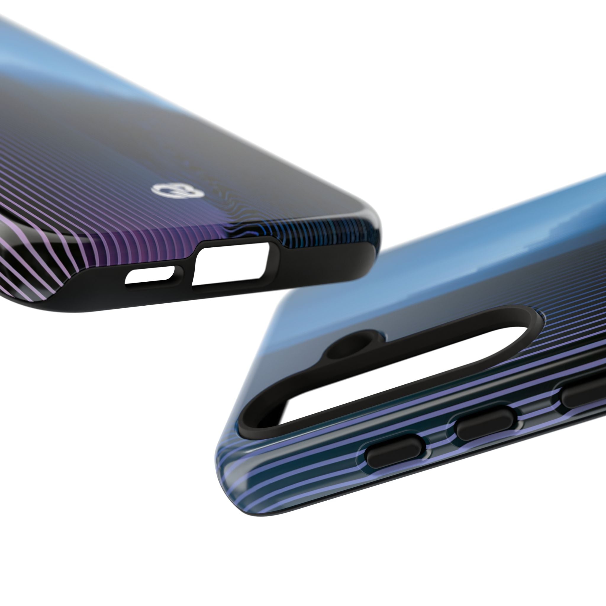 Blue Tough Phone Case for Samsung - Indigo Distortion Wave