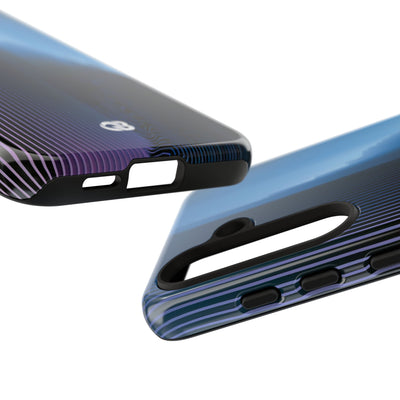 Blue Tough Phone Case for Samsung - Indigo Distortion Wave