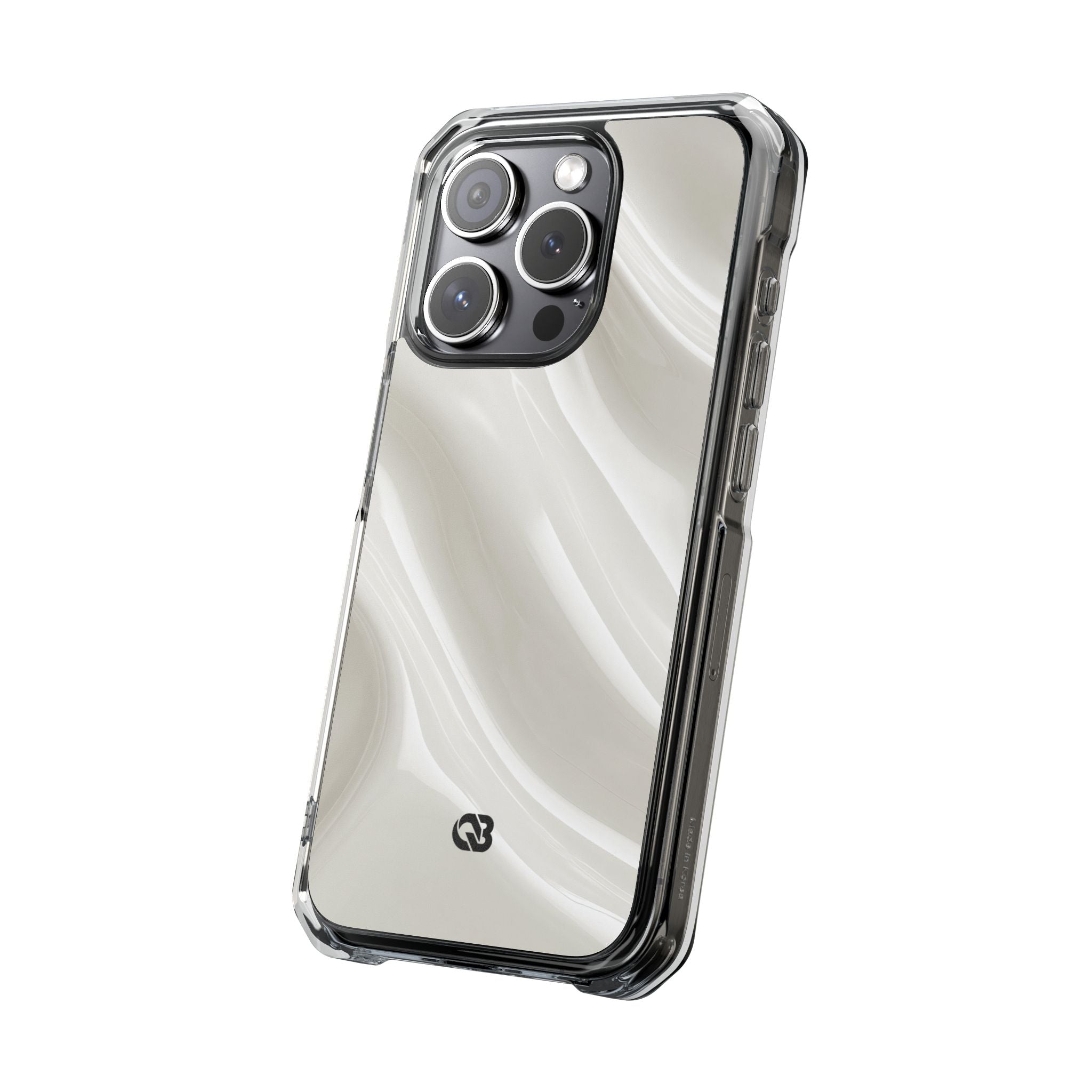 White Impact MagSafe Phone Case for iPhone - Polished Ivory Wave
