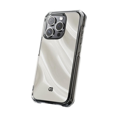 White Impact MagSafe Phone Case for iPhone - Polished Ivory Wave