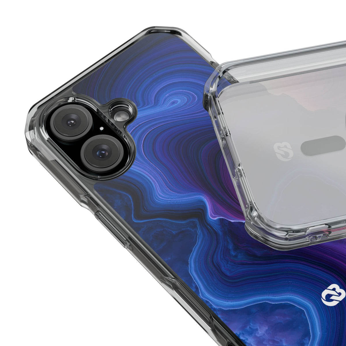 Radiant Strata · Clear Impact Magnetic Phone Case for iPhone · Blue