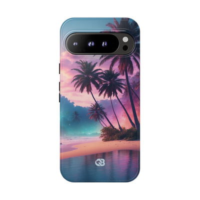 Neon Shore Palms · Tough Handyhülle für Google Pixel