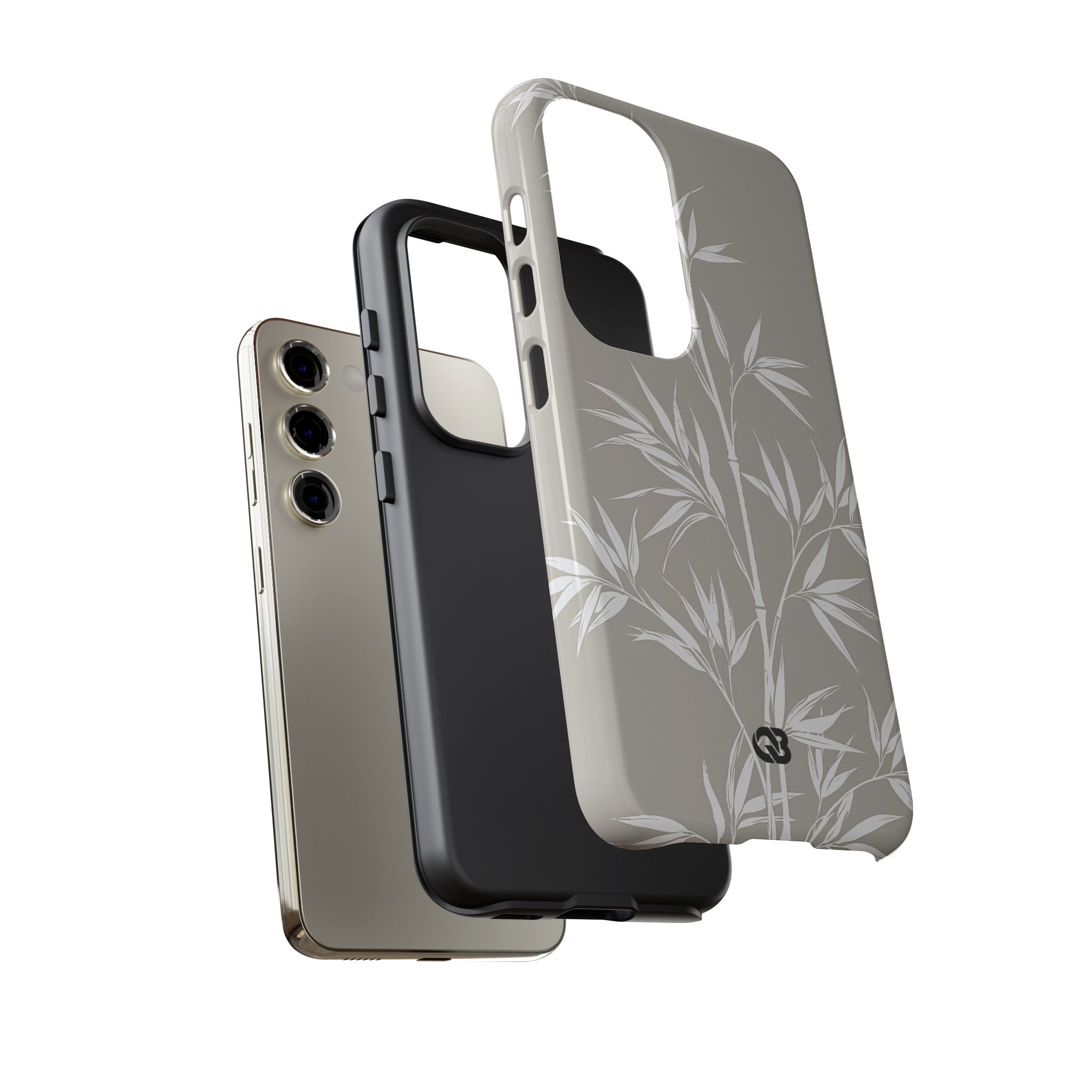 Beige Tough Phone Case for Samsung - Sandstone Bamboo Stalks