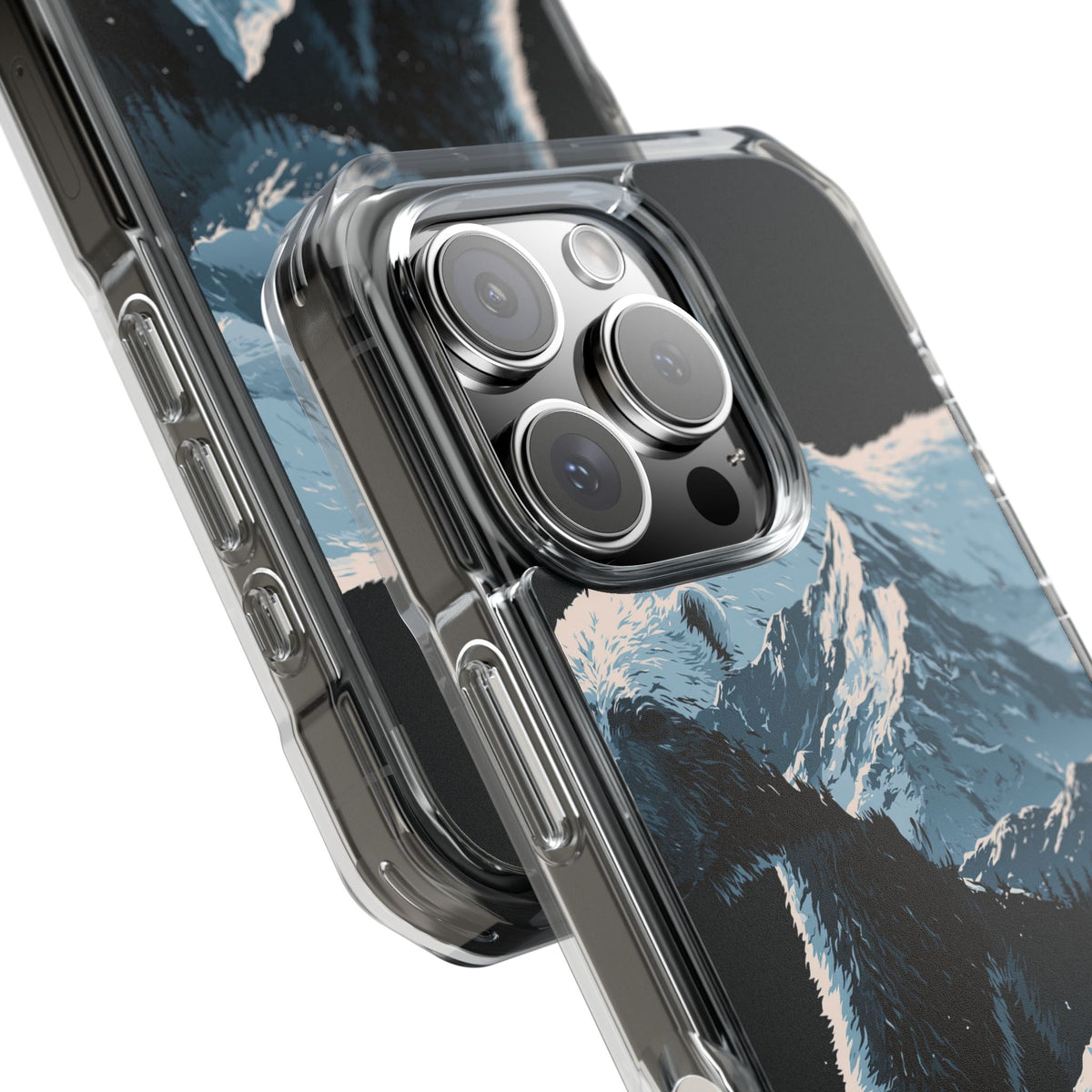 Nordic Arctic Bear · Clear Impact Magnetic Phone Case for iPhone · Black