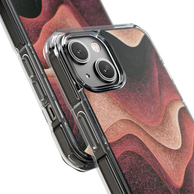 Rose Contour Waves · Clear Impact Magnetic Phone Case for iPhone · Pink