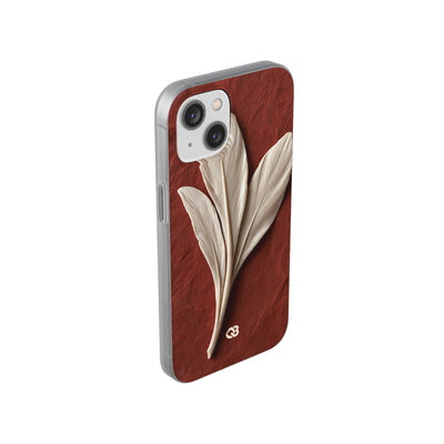 Carved Ivory Plume · Lite Phone Case for iPhone ·  Red