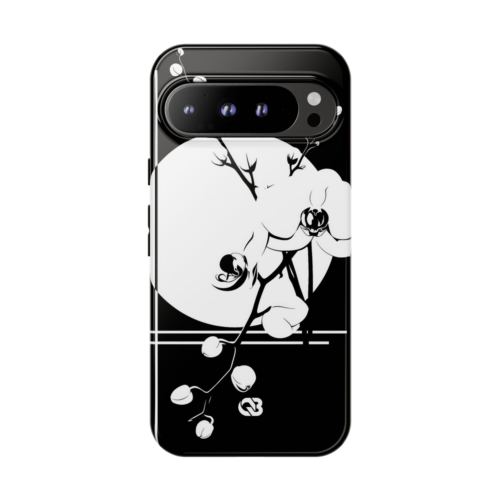 Black Tough Phone Case for Google Pixel - Lunar Orchid Grid