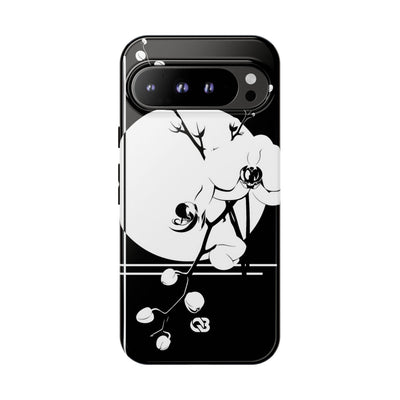 Black Tough Phone Case for Google Pixel - Lunar Orchid Grid