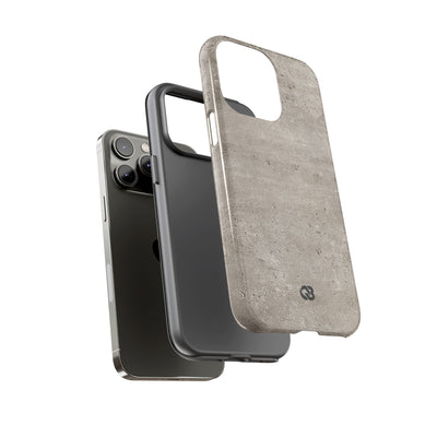 Grey Tough Phone Case for iPhone - Brutalist Stone Grit