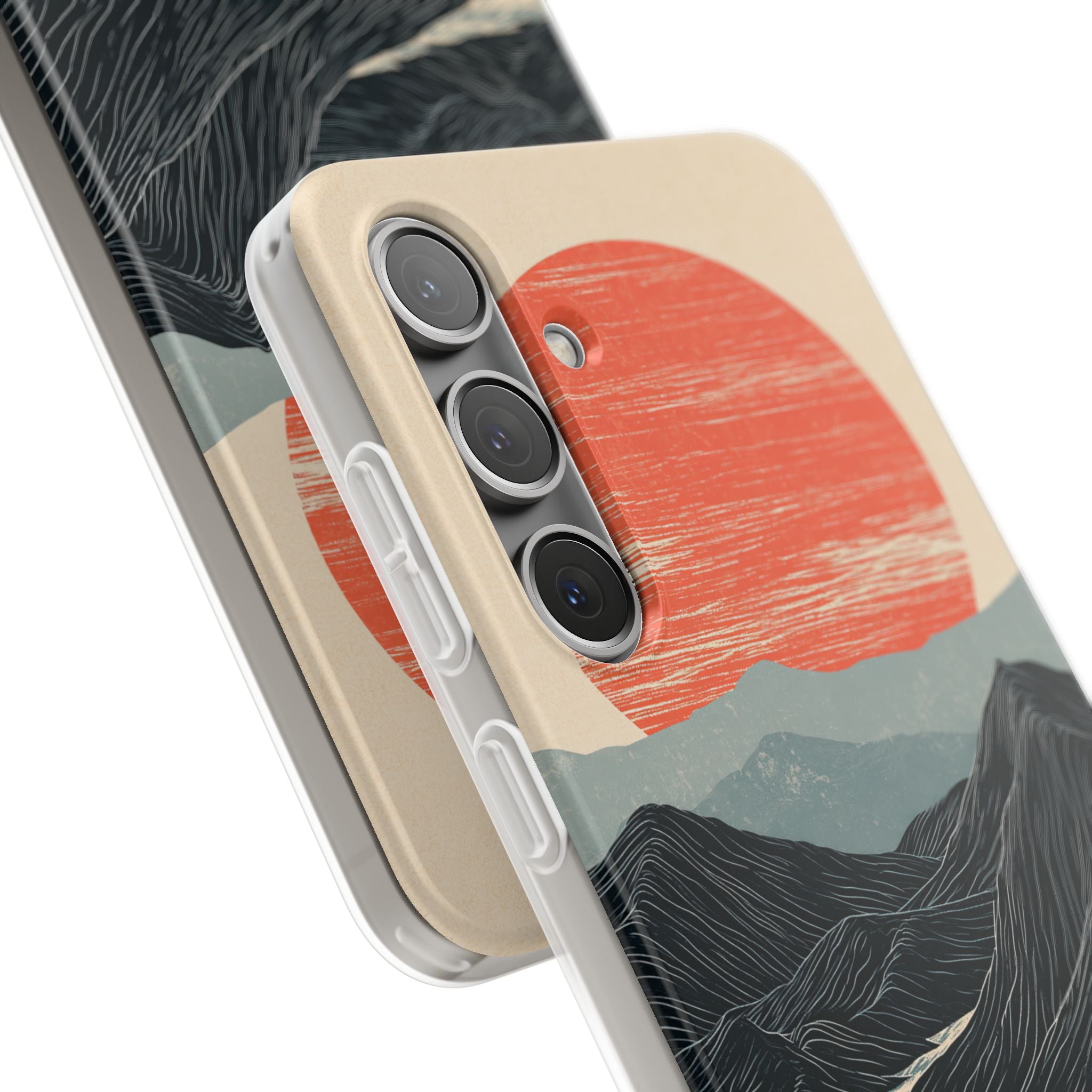 Beige Lite Phone Case for Samsung - Crimson Ridge Flow