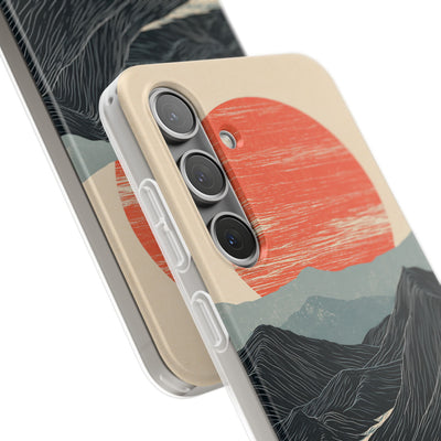 Beige Lite Phone Case for Samsung - Crimson Ridge Flow