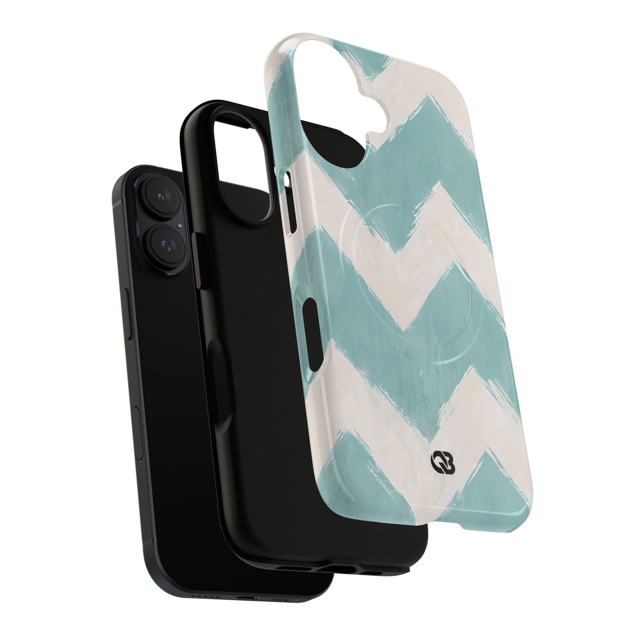 Teal Painted Chevron · Tough+ Phone Case for iPhone · Magsafe