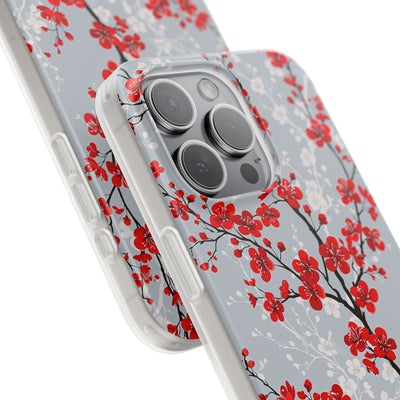 Grey Lite Phone Case for iPhone - Crimson Sakura Slate