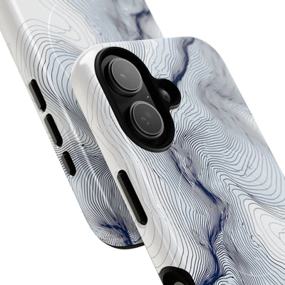 White Tough 2.0 Magsafe Phone Case for iPhone - Nordic Ridge Topo