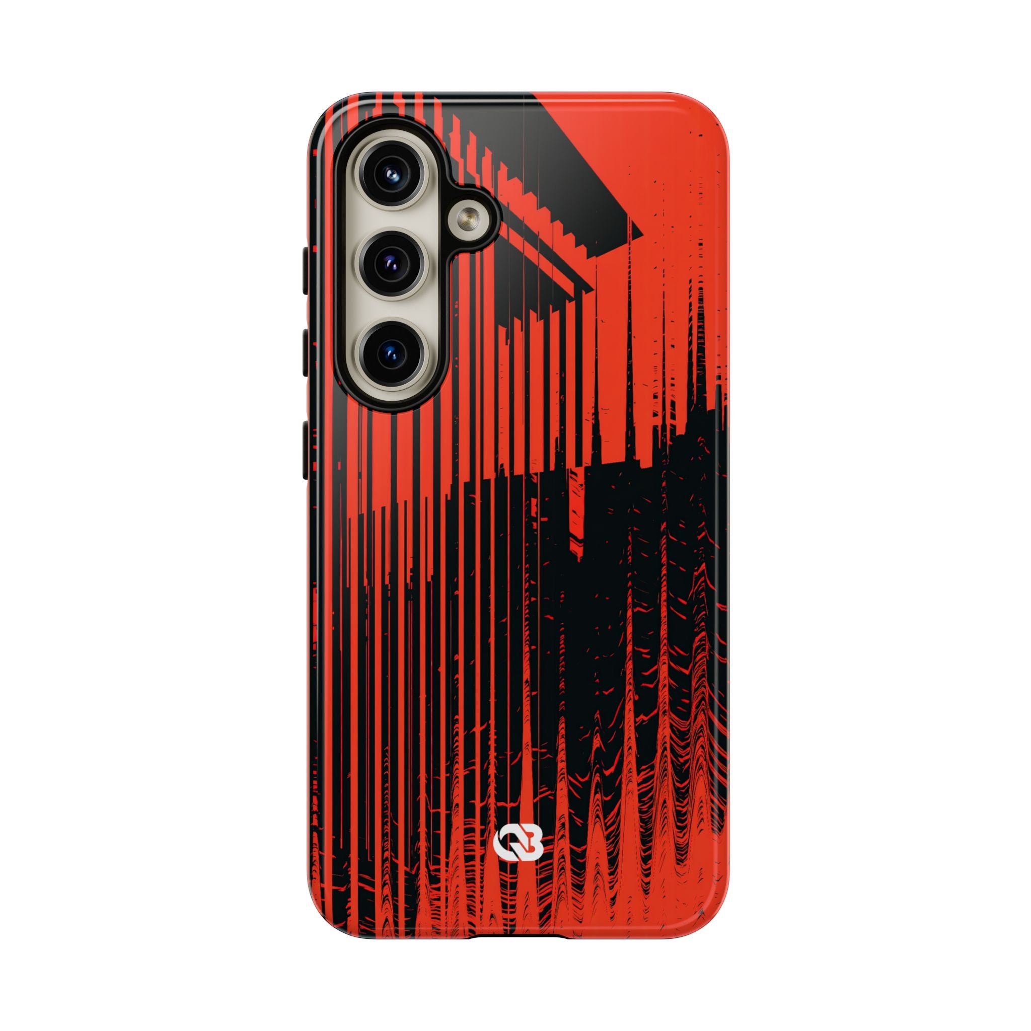 Red Tough Phone Case for Samsung - Crimson Brutalist Distortion