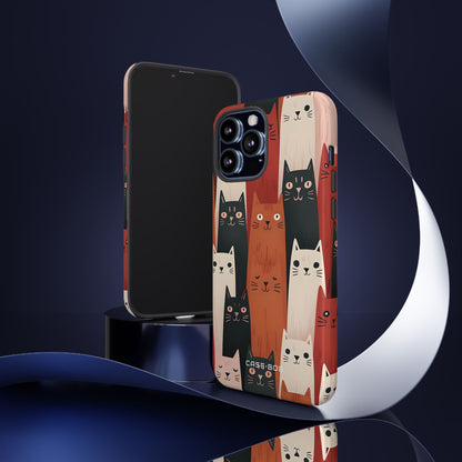 Elongated Cats Black iPhone 13 Pro Max Case - Tough