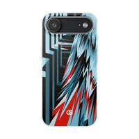 Blue Lite Phone Case for iPhone - Glitch Peak Cyan