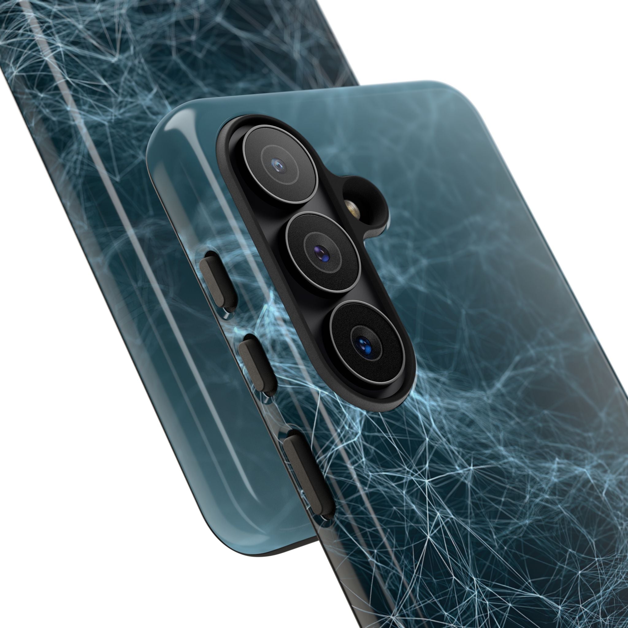 Teal Tough Phone Case for Samsung - Arctic Neural Mesh