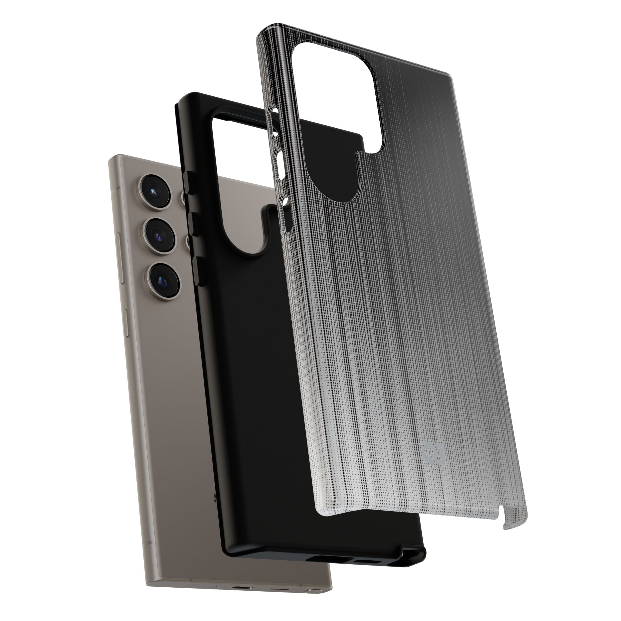 Grey Tough Phone Case for Samsung - Static Vertical Dither