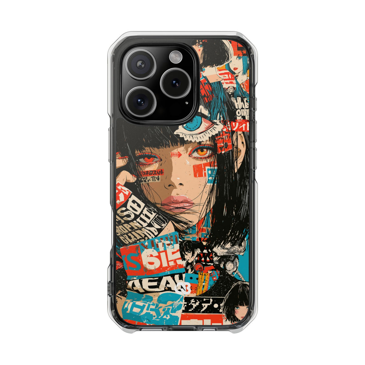 Shibuya Street Collage · Clear Impact Magnetic Phone Case for iPhone · Red