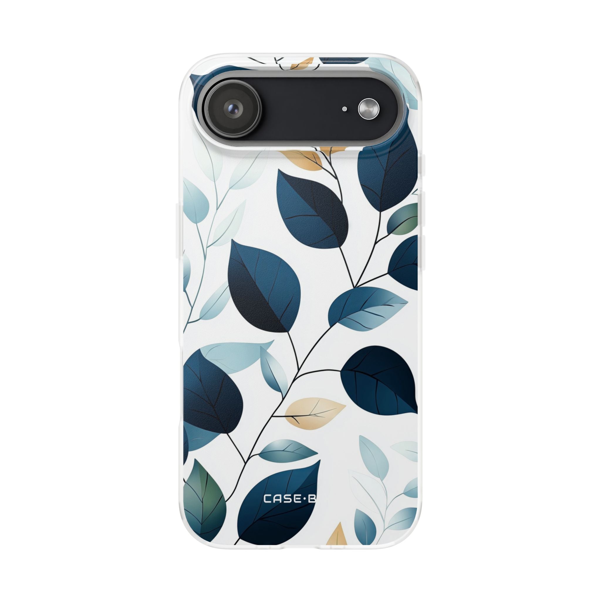 Navy Leaf Veins iPhone 17 Air Case - Soft - CASE•BOB