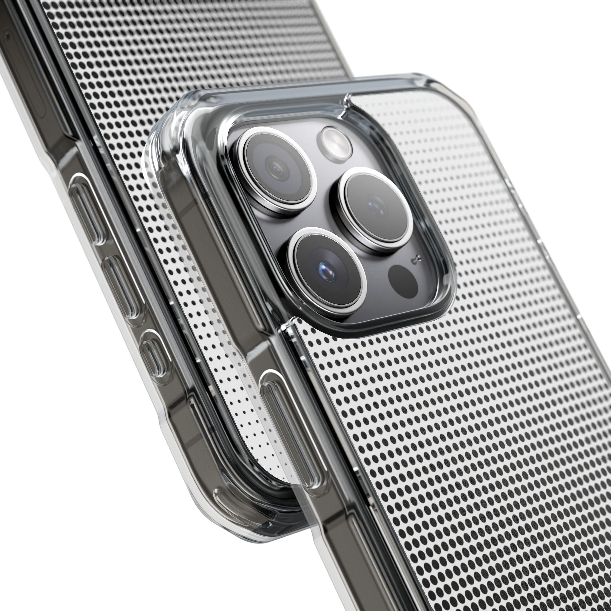 Black Impact MagSafe Phone Case for iPhone - Obsidian Halftone Flux