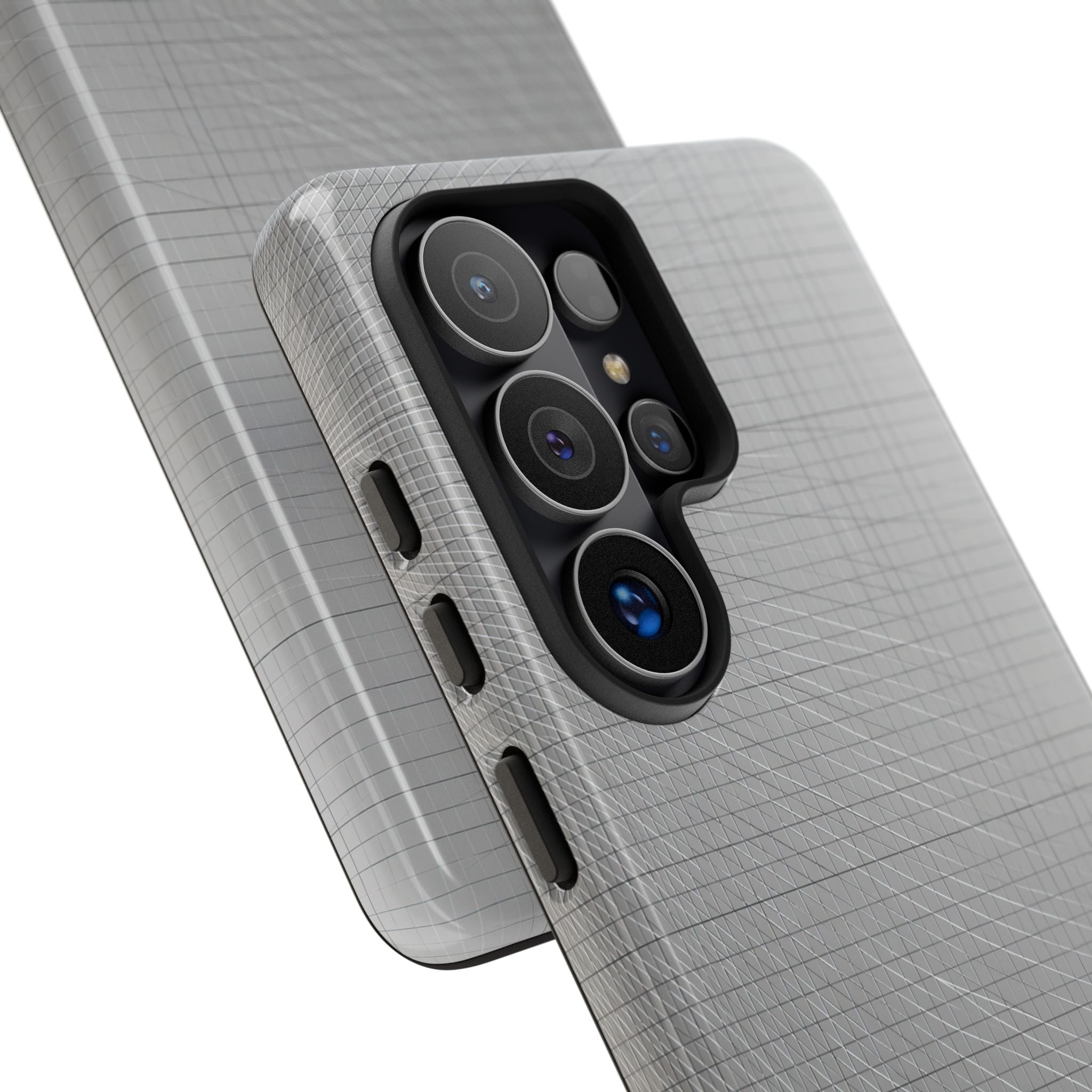 Grey Tough Phone Case for Samsung - Chrome Mesh Warp