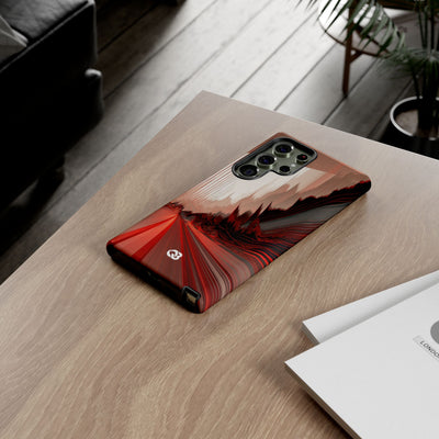Red Tough Phone Case for Samsung - Crimson Pulse Horizon
