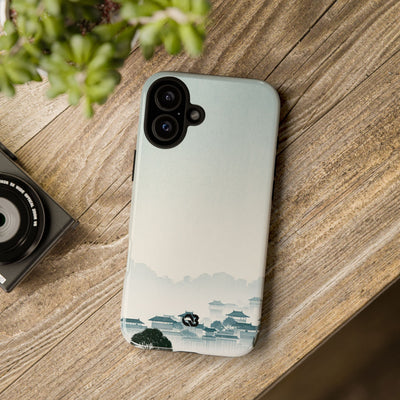 Blue Tough Phone Case for iPhone - Mist Valley Pagoda