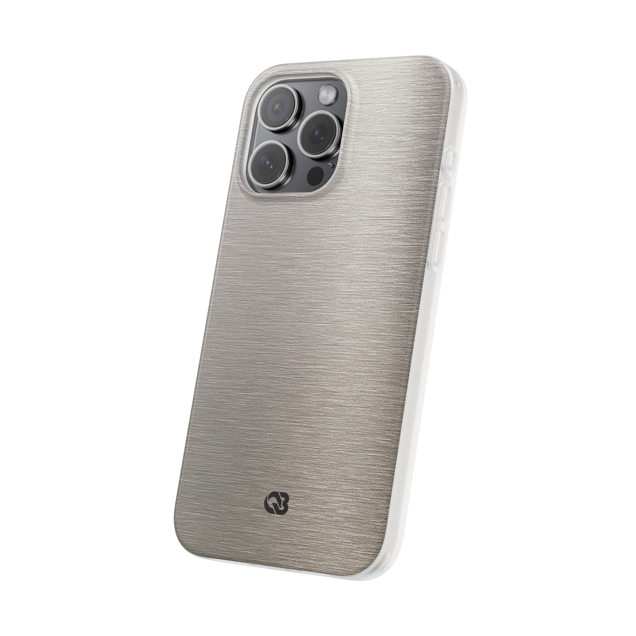 Grey Lite Phone Case for iPhone - Brushed Nickel Linen