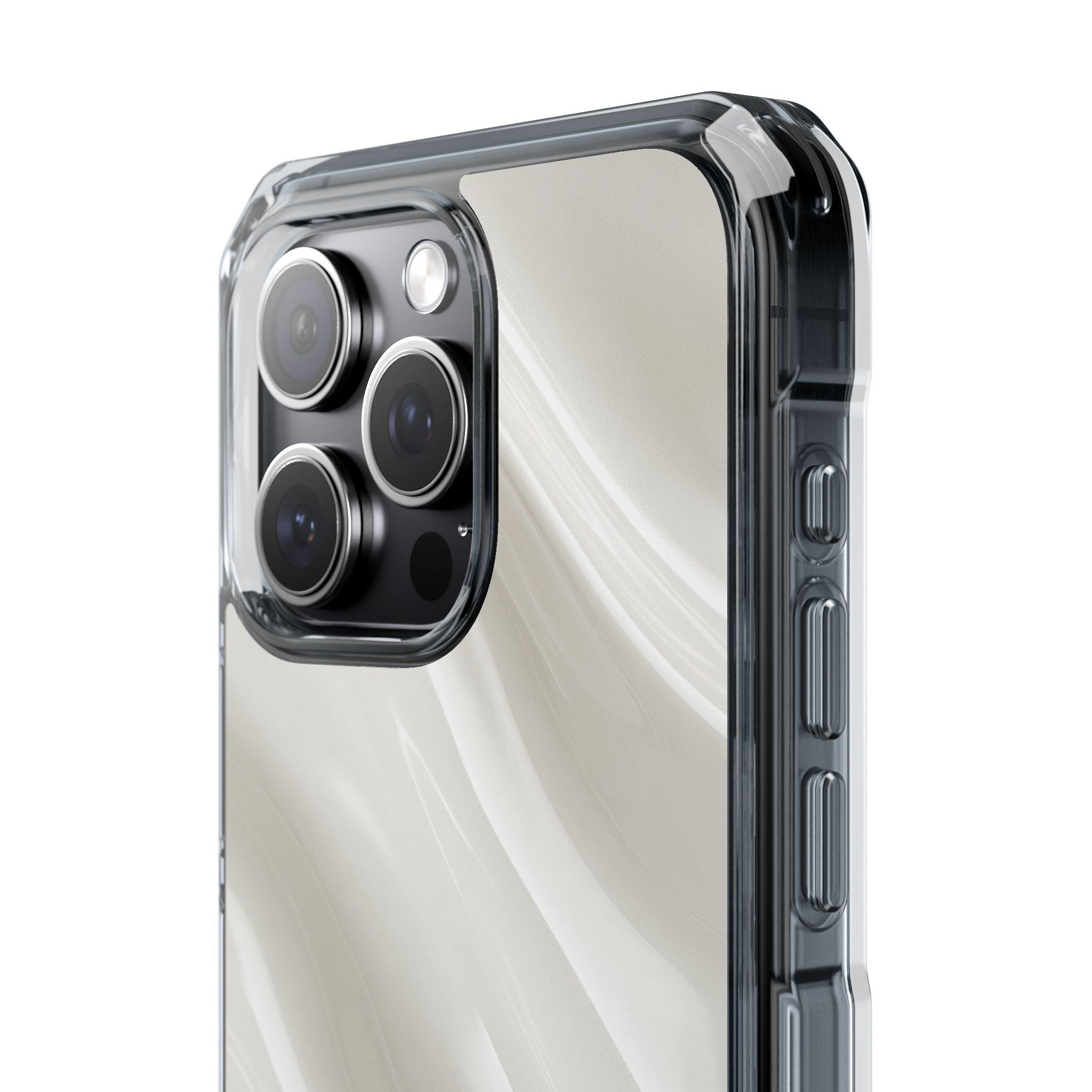 White Impact MagSafe Phone Case for iPhone - Polished Ivory Wave
