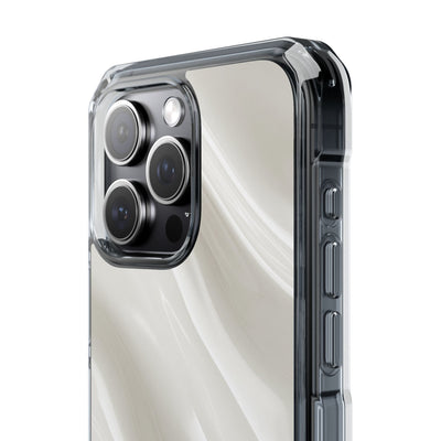 White Impact MagSafe Phone Case for iPhone - Polished Ivory Wave