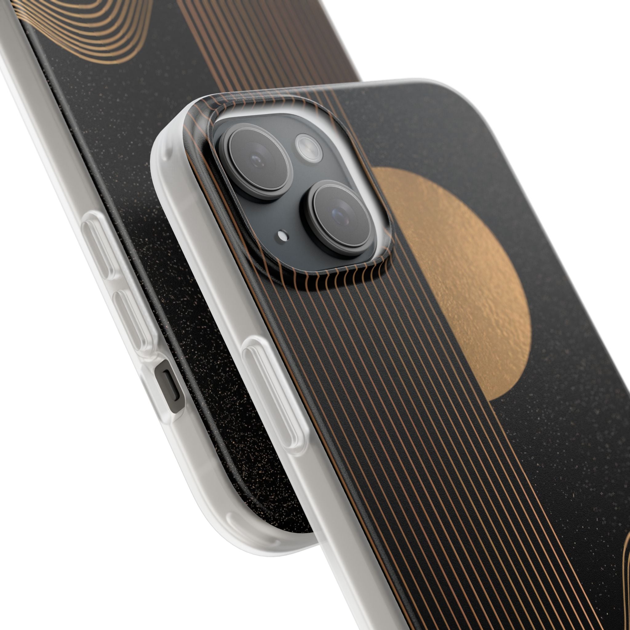 Gold Lite Phone Case for iPhone - Gilded Obsidian Dunes